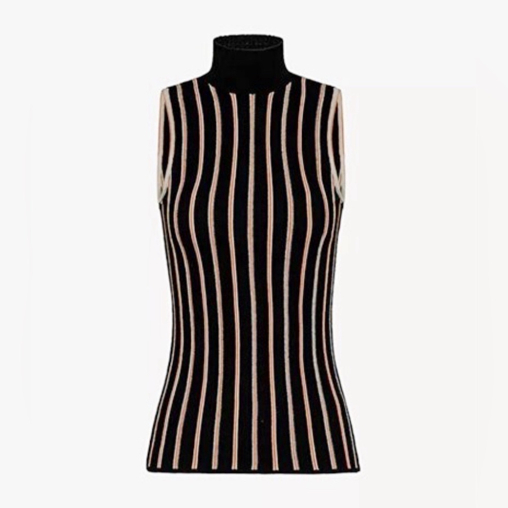 Forte Forte Black Striped Knitted Tank